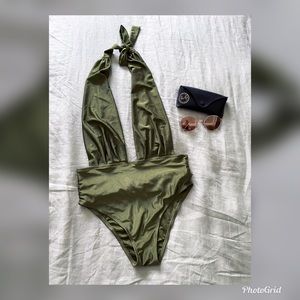 Olive green bathing suit